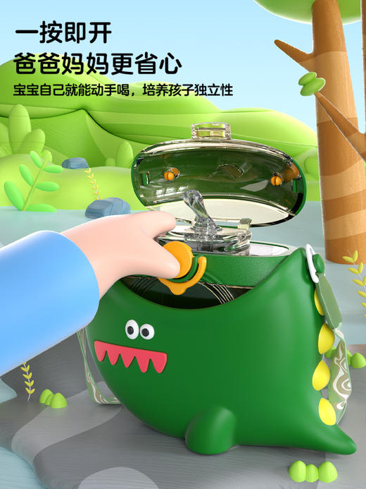 【6F】多样屋 Cocosmile 恐龙圆杯水杯学生防摔便携水壶食品级高颜值夏季喝水 商品图2
