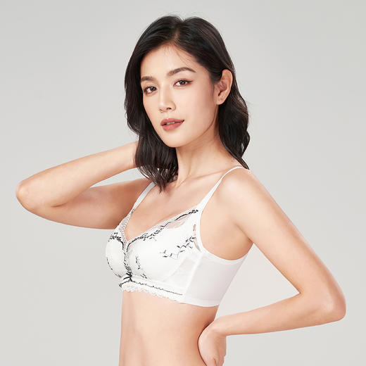 都市丽人聚拢升杯B杯适穿舒适更聚拢蕾丝内衣中厚款3/4杯常规文胸无钢圈三排扣YB32A8 商品图2