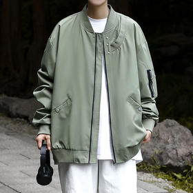 【新款DXC】大依优型大码棒球服领夹克加肥加大休闲胖子宽松外套上衣男装