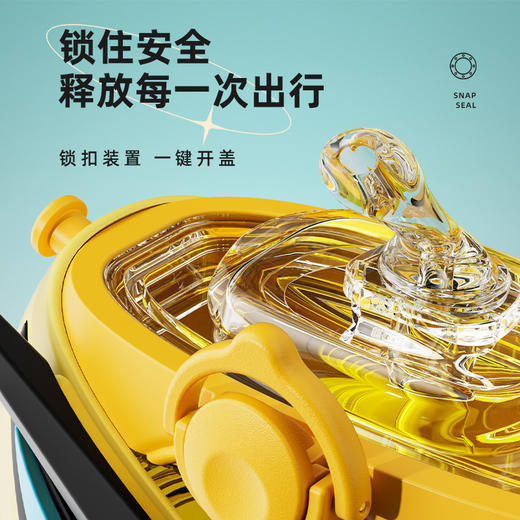 【6F】【陈少熙同款】多样屋 可可猫机甲战士机器人卡通水壶男孩带吸管圆圆杯 商品图2