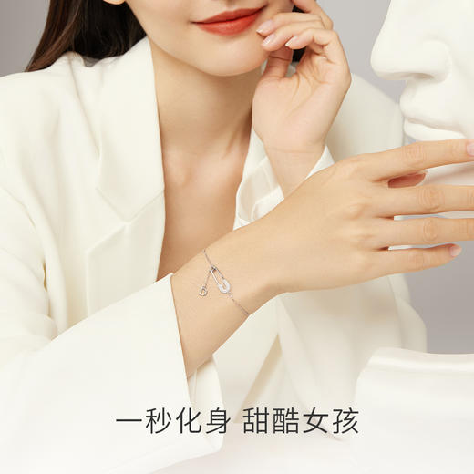 周大生曲别针手链女纯银轻奢小众高级感手饰高级感送女友礼物 商品图3