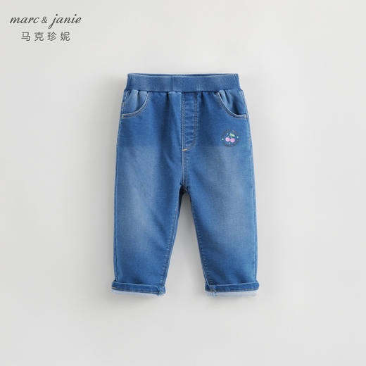 马克珍妮秋装新款 女童趣味樱桃弹力牛仔裤 231736 商品图0