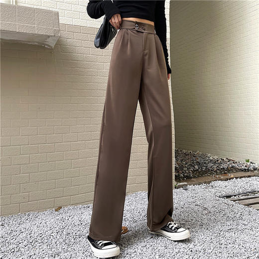 【优雅又时尚❗️魅力十足】新款韩版高腰垂感西装裤复古学生休闲阔腿裤裤女，高腰垂感设计，自然显瘦，舒适休闲，复古学生风格尽显女性优美气质。 商品图1