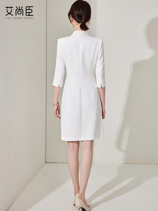 白色西装连衣裙女气质女神范收腰显瘦2023新款时尚气质前台工作服 商品图4
