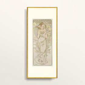 伽罗生活装饰挂画-穆夏-鲜花系列之玫瑰 P329（10个工作日内发货）