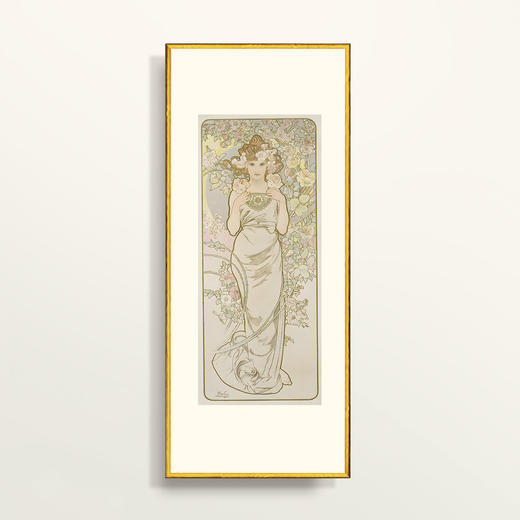 伽罗生活装饰挂画-穆夏-鲜花系列之玫瑰 P329（10个工作日内发货） 商品图0