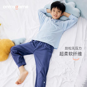 onmygame男童家居服2件套女童空调服A类睡衣套装亲肤柔软