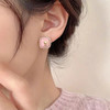JU-C0029几何方形新款珍珠耳钉女小众感郁金香耳环潮甜美粉色耳饰 商品缩略图1