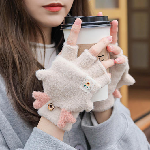 毛绒保暖手套女 商品图0