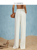 西嘉C+IMPRESS/西嘉白色休闲裤女垂感开衩阔腿裤2023秋新款高腰西装裤KZ2303053 商品缩略图3