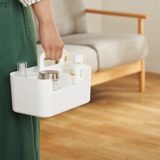 手提N塑料收纳篮 白色 商品图4