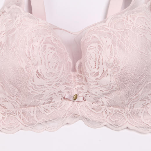 都市丽人完美包容C杯适穿蕾丝内衣超薄款3/4杯常规文胸软钢圈四排扣新年本命年红品YB33S7 商品图4