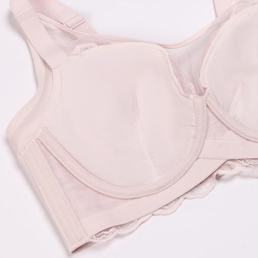 都市丽人完美包容C杯适穿蕾丝内衣超薄款3/4杯常规文胸软钢圈四排扣新年本命年红品YB33S7 商品图5