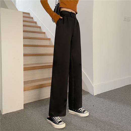 【优雅又时尚❗️魅力十足】新款韩版高腰垂感西装裤复古学生休闲阔腿裤裤女，高腰垂感设计，自然显瘦，舒适休闲，复古学生风格尽显女性优美气质。 商品图4
