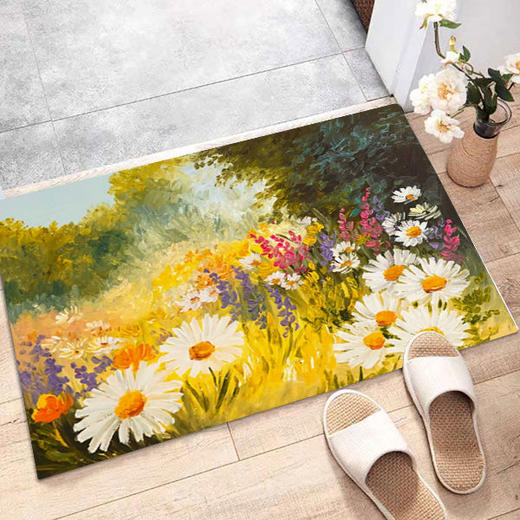 硅藻泥防滑吸水复古梵高油画入户地垫门垫卫生间浴室家用装饰脚垫 商品图9
