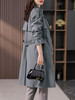 YX【定制25天】风衣外套女韩系风格穿搭2023秋季新款设计感系带中长款大衣 商品缩略图1