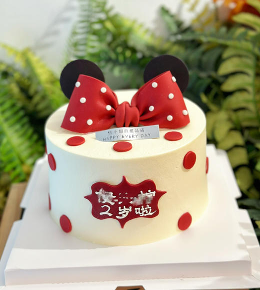 米妮公主蝴蝶结蛋糕，蝴蝶结蛋糕。提前24小时以上预定 商品图0