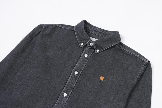 卡哈特 新款 刺绣小标 尖领扣领牛仔长袖衬衫 Z-10967 商品图13