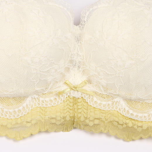 都市丽人自然舒适B杯适穿蕾丝内衣薄款3/4杯常规文胸树脂胶圈三排扣LB32M3 商品图5