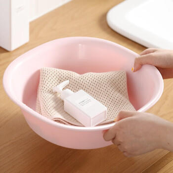 茶花 抗菌洗脸盆25.5cm1只装塑料盆洗屁屁盆婴儿新生儿脸盘 方盆 商品图5