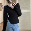 【秋季新款❗️连帽不规则T恤女】修身休闲学生上衣设计感长袖卫衣，潮流的不规则设计展现出属于你的个性 商品缩略图1