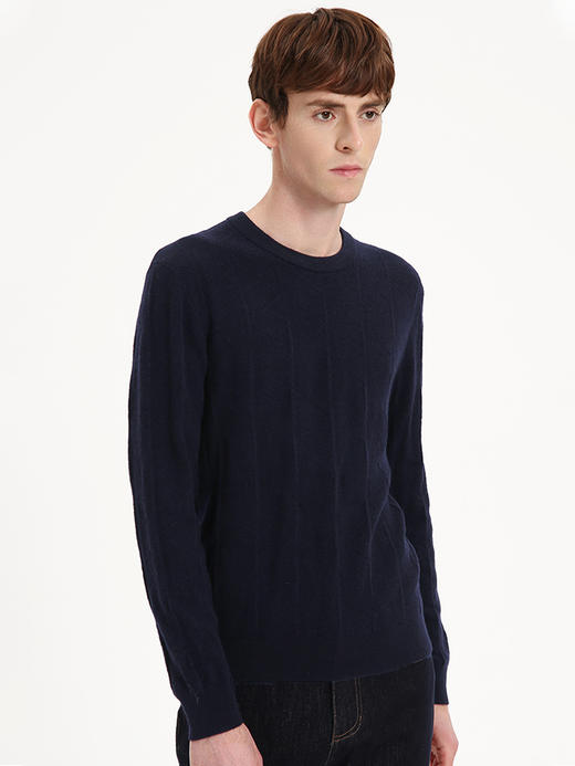 callisto灰朦蓝羊毛羊绒圆领针织衫
 FSKNW051Y NA 商品图1