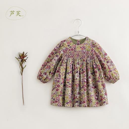 【马克珍妮 芦芙】秋装新款女童花丛纯棉碎花连衣裙 231535 商品图1