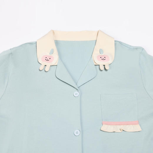 都市丽人生活家居女士睡衣26支CVC单面棉质薄款长袖长裤类家居服套装LH31G8 商品图4