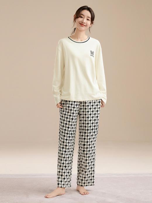 康妮雅睡衣女式长袖长裤套头套装 商品图4