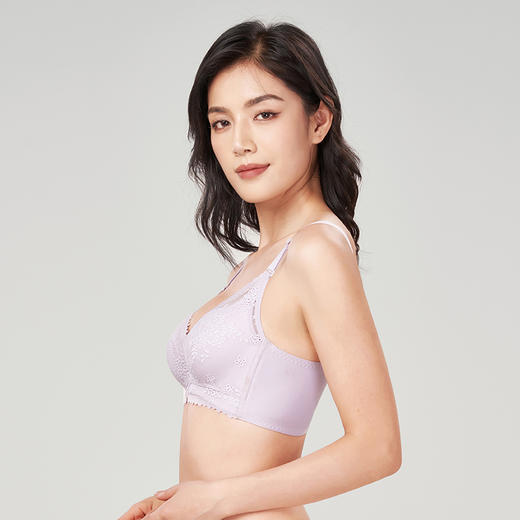 都市丽人聚拢升杯B杯适穿舒适更聚拢蕾丝内衣加厚款3/4杯常规文胸树脂胶圈三排扣新年本命年红品YB31A1 商品图2