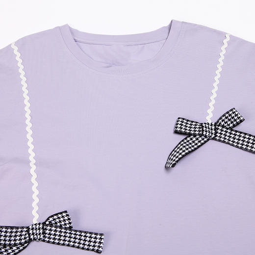 都市丽人生活家居女士睡衣26支CVC单面棉质薄款长袖长裤类家居服套装LH32J3 商品图4