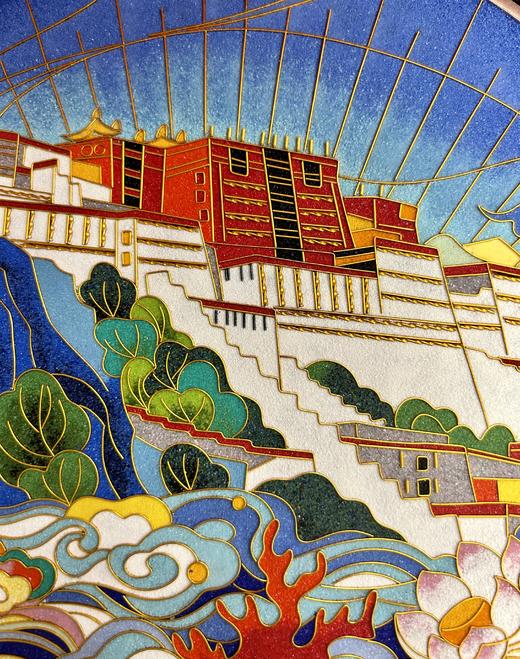 布达拉宫掐丝珐琅装饰盘 商品图2