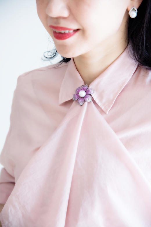 【绽放的爱】白珍珠红花胸针-ZZ1808125 商品图7