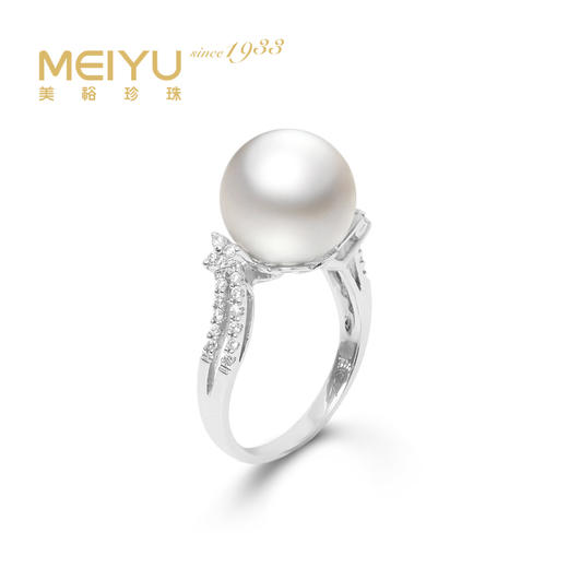 金18K海水珍珠戒指 11.5-12mm白 24933 商品图0