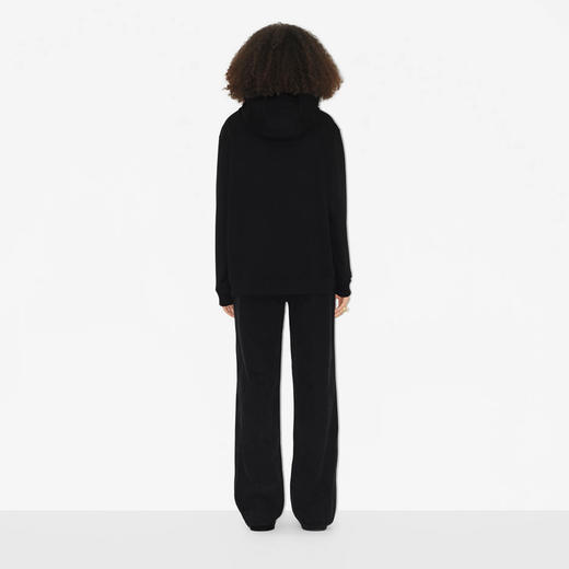 BURBERRY 巴宝莉 女士围巾装饰棉质宽松连帽卫衣 黑色 8066972 A1189 商品图3