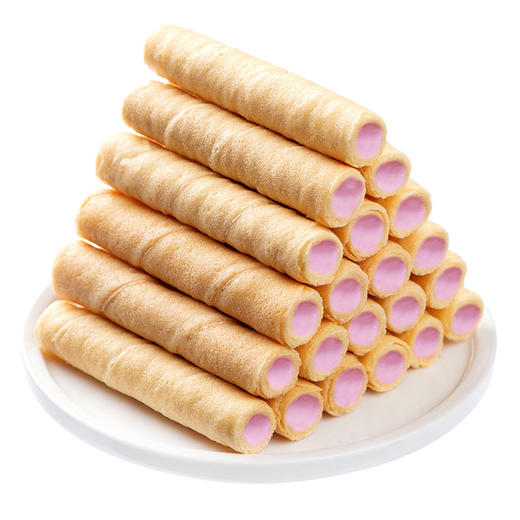 「独立包装！根根酥脆」壹得利香芋牛奶蛋卷注心夹心饼干休闲小吃下午茶零食 商品图4