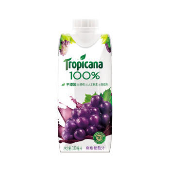 百事可乐纯果乐 100%葡萄汁330ml*12盒 整箱装果汁 商品图4
