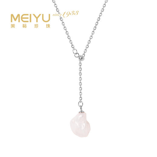 美裕 银925淡水珍珠吊珠链 3-10mm白，异形，链长48cm（含珍珠）106542 商品图0
