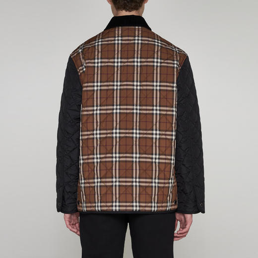 BURBERRY 巴宝莉 男士带衬垫绗缝格纹夹克棉服 混色 8070391 A9011 商品图2