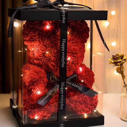 【38女神节】小熊玫瑰独角兽永生花礼盒装 节日礼物送朋友闺蜜爱人 商品图6