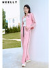 NEELLY纳俪商场同款卫裤女阔腿裤2023秋新款粉色直筒运动风休闲裤N23084H24421 商品缩略图1