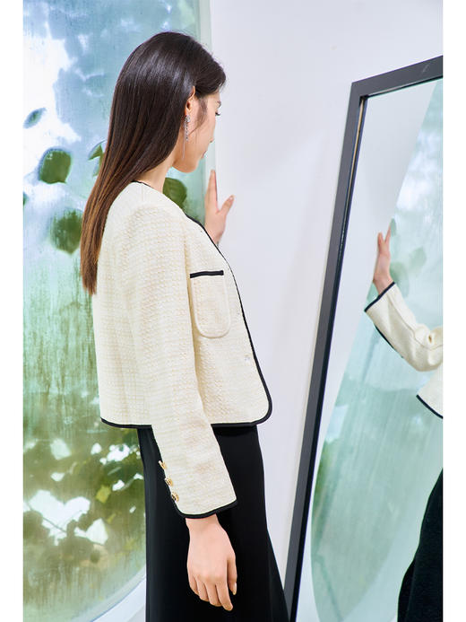 NEELLY纳俪商场同款小香风短外套2023秋季新款高级感通勤气质上衣N23084C14410 商品图3