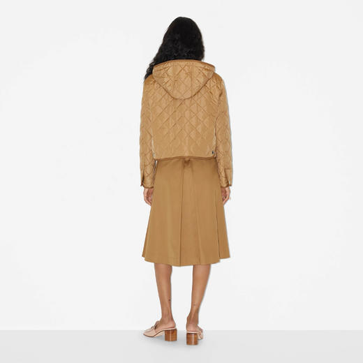 【一】BURBERRY 巴宝莉 女士菱形绗缝尼龙短款外套棉服 米色 8070969 A7026 商品图3