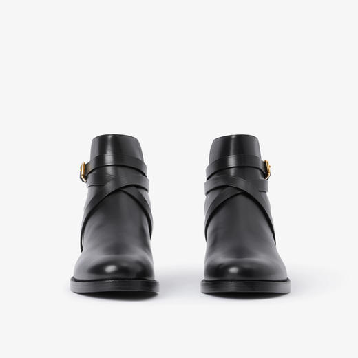 BURBERRY 巴宝莉 女士踝靴黑色格纹拼接中靴 黑色 8056819 A7626 商品图1