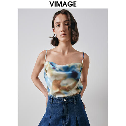 VIMAGE纬漫纪新款抽象印花小吊带V2013613 商品图0