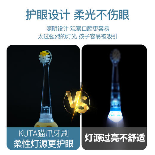 ⁴加送10g牙膏+牙刷架+替换牙刷头2【会发光的儿童猫爪电动牙刷】适1岁+ YC04-CRMM-HZ 商品图2