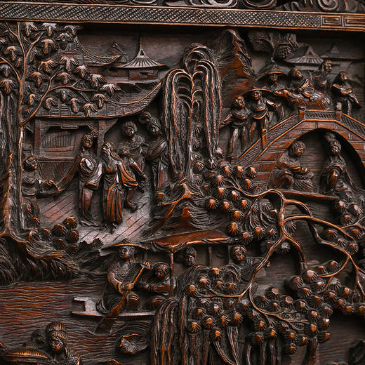 清 檀香木透雕人物故事挂屏 商品图2