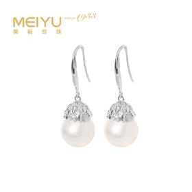 美裕  银925淡水珍珠耳钉 9-10mm白106569