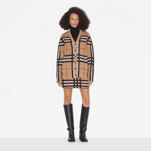 BURBERRY 巴宝莉 女士格纹功能性棉质针织开衫 格子 8070353 A7026 商品图1