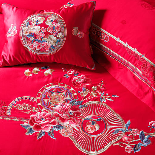 多喜爱 喜玫瑰婚庆床上用品六件套 心想事成cs 商品图3